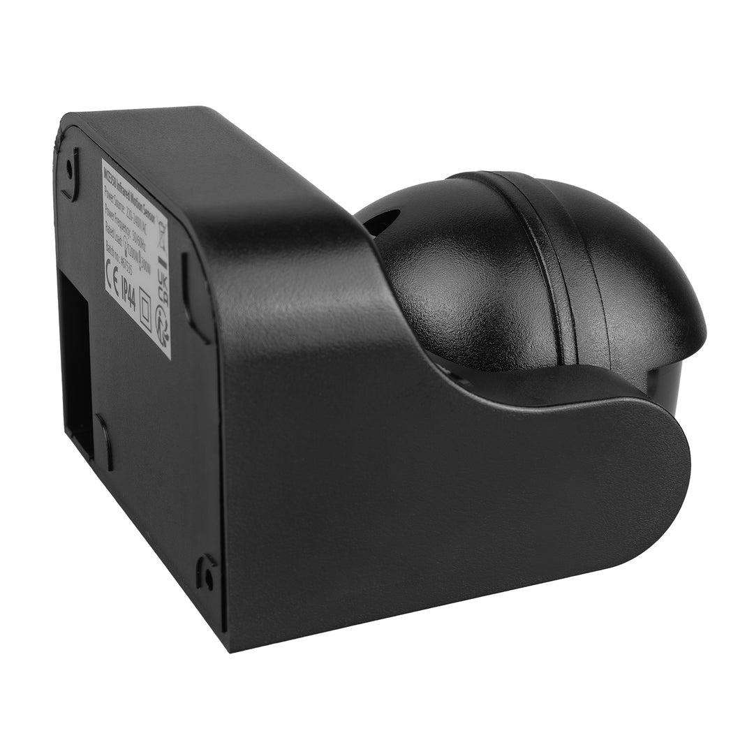 Sensor de movimiento PIR Maclean, infrarrojos, IP44, negro con cubierta negra, alcance 12 m, carga máxima 300/1200 W, MCE358 B/B