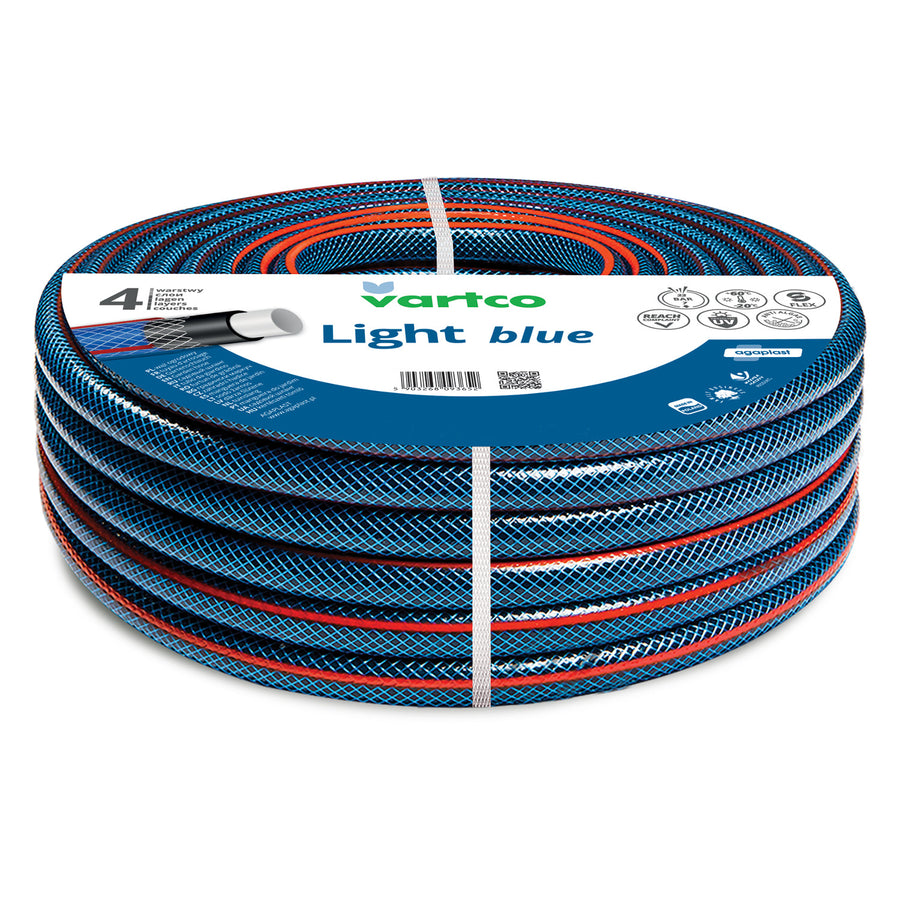 Mangueira de jardim Vartco Light Blue 1/2" 100m 4 dobras 22 bar