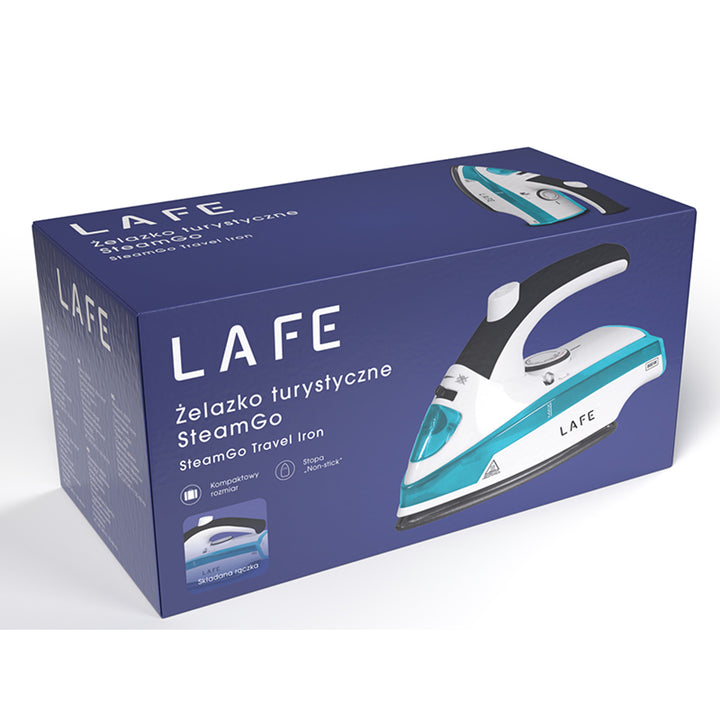 Ferro de engomar Lafe Tourist, a vapor, 800 W, base antiaderente em Teflon, SteamGo