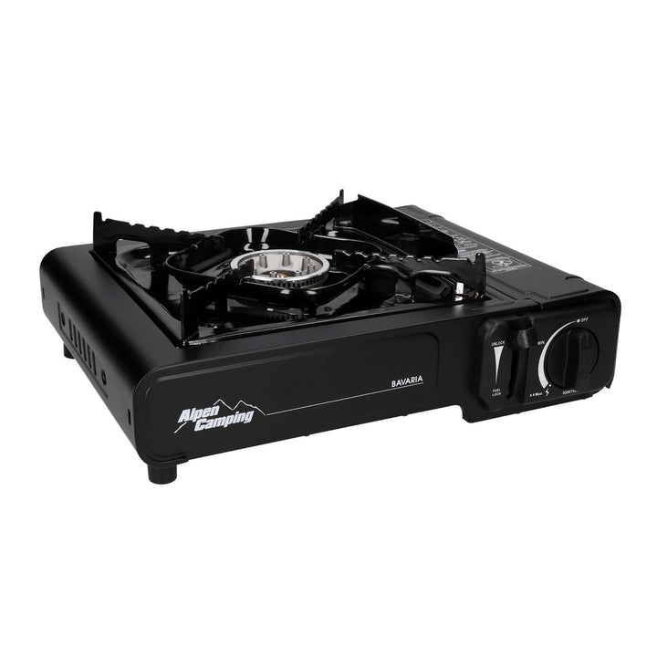 Fogão de campismo Alpen Camping, potência: 2,0 kW, consumo de gás 146 g/h, tipo de gás - butano, BAVIERA
