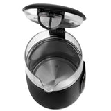 Adler AD 1305 bs Hervidor eléctrico de vidrio 1.7L, Negro y plata, Control de temperatura, Pantalla LED