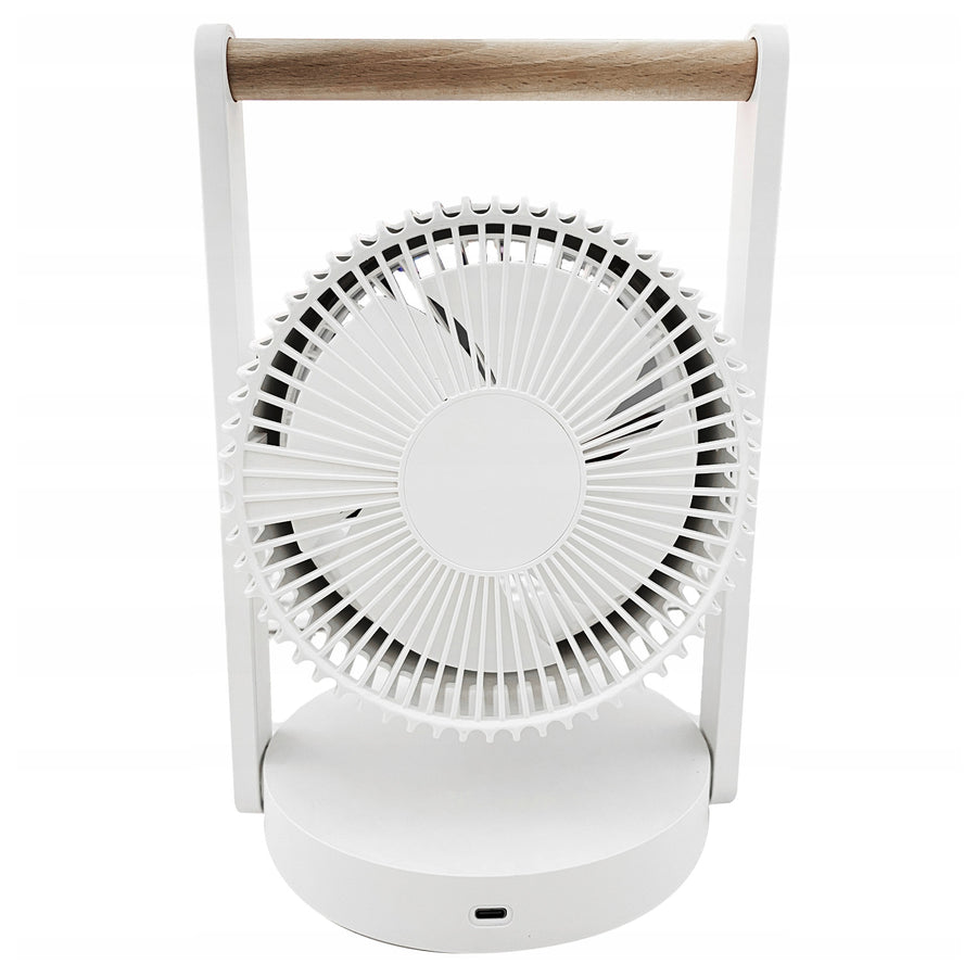 Ventilador de mesa sem fios LTC LXWB17, luz de presença e visor LED, 5 posições de velocidade, bateria de 3600 mAh