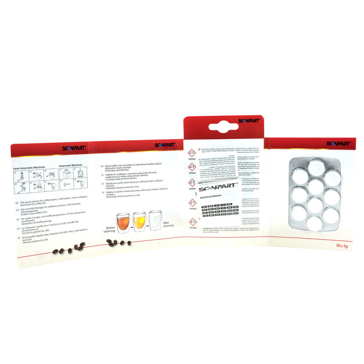 Pastilhas de limpeza para máquina de café, 10 unidades, universais, Scanpart, 2 unidades