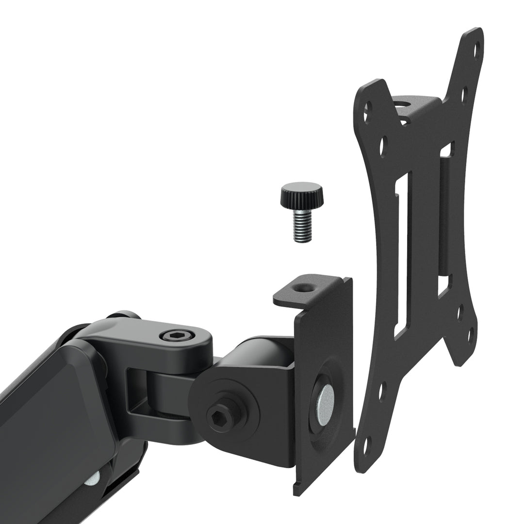 Soporte para 3 monitores Maclean, resorte de gas, 17"-27", 2-8kg, negro, MC-137