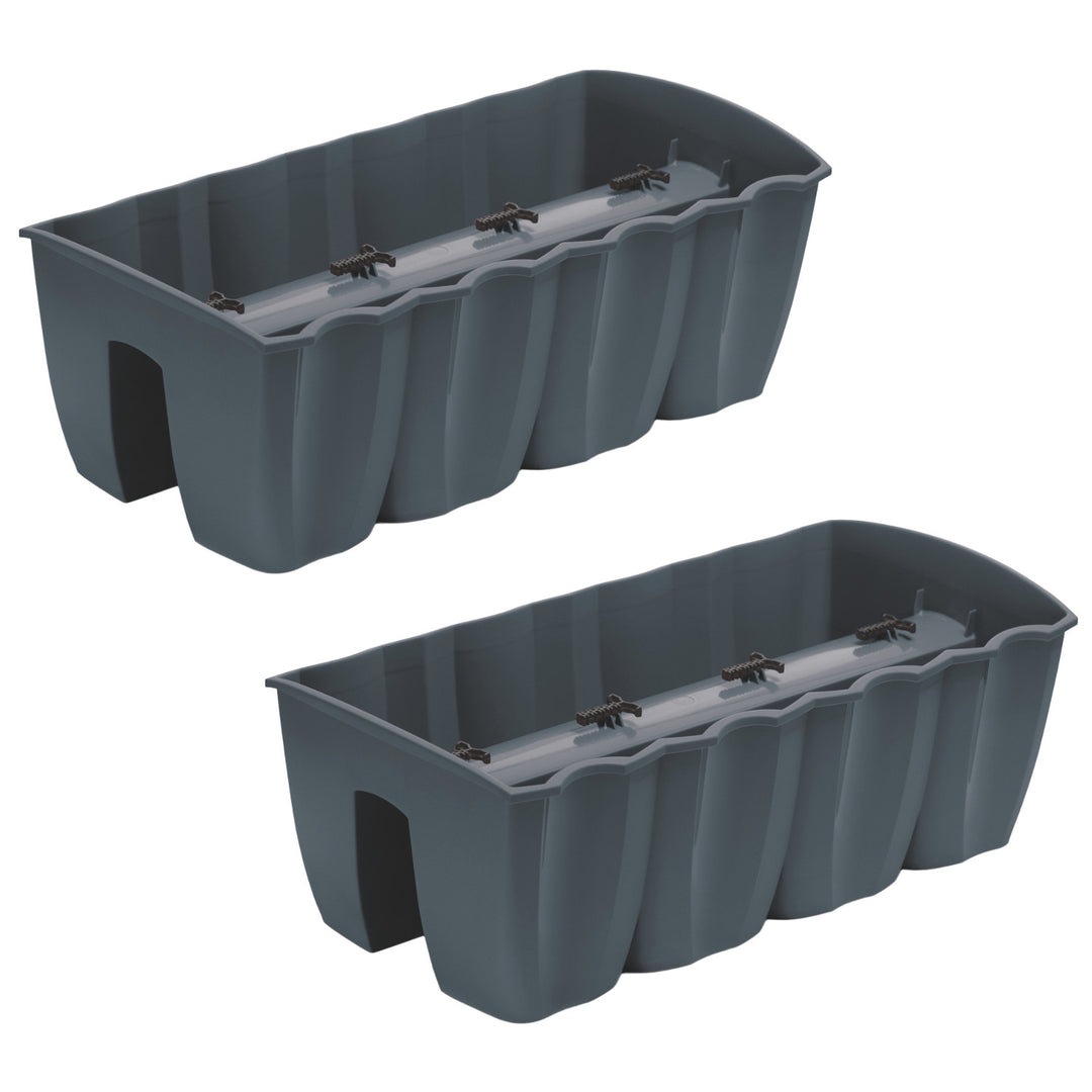 Vaso para varanda DCRO600 - Antracite, capacidade 18L, 2 peças