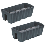 Vaso para varanda DCRO600 - Antracite, capacidade 18L, 2 peças