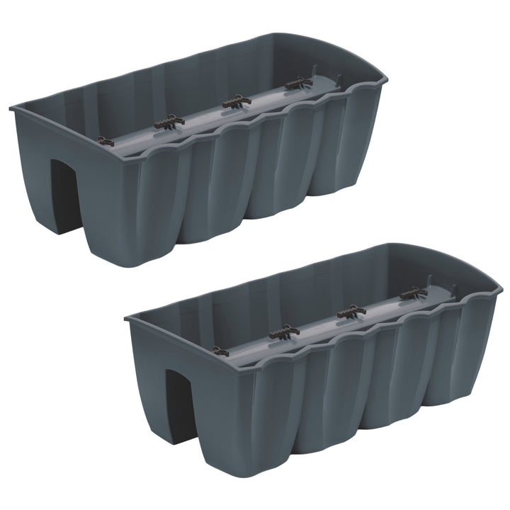 Vaso para varanda DCRO600 - Antracite, capacidade 18L, 2 peças
