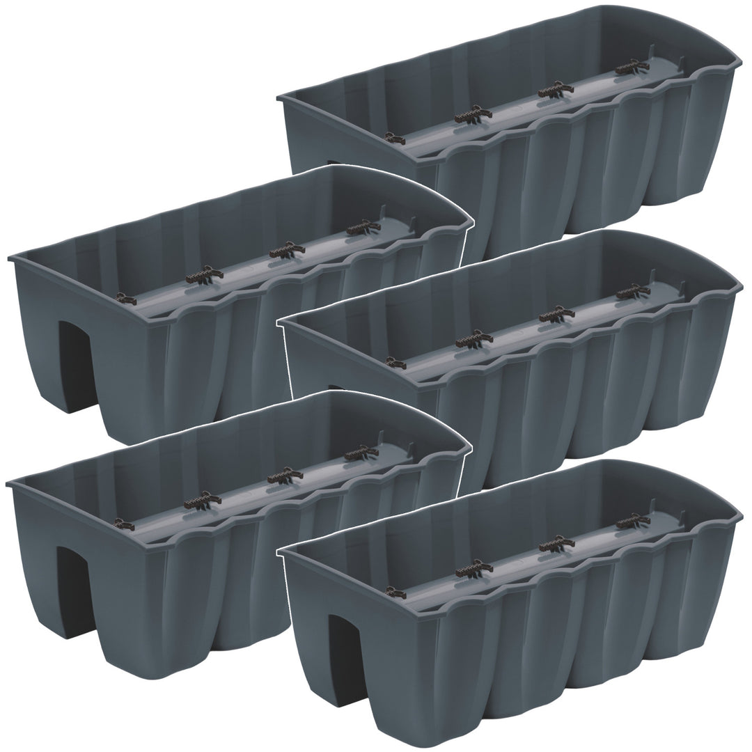Vaso para varanda DCRO600 - Antracite, capacidade 18L, 5 peças