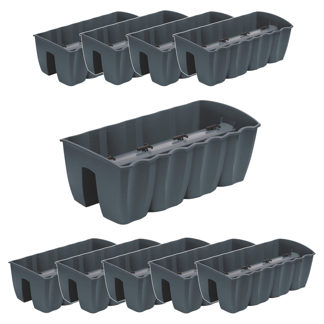 Vaso para varanda DCRO600 - Antracite, capacidade 18L, 10 unid.