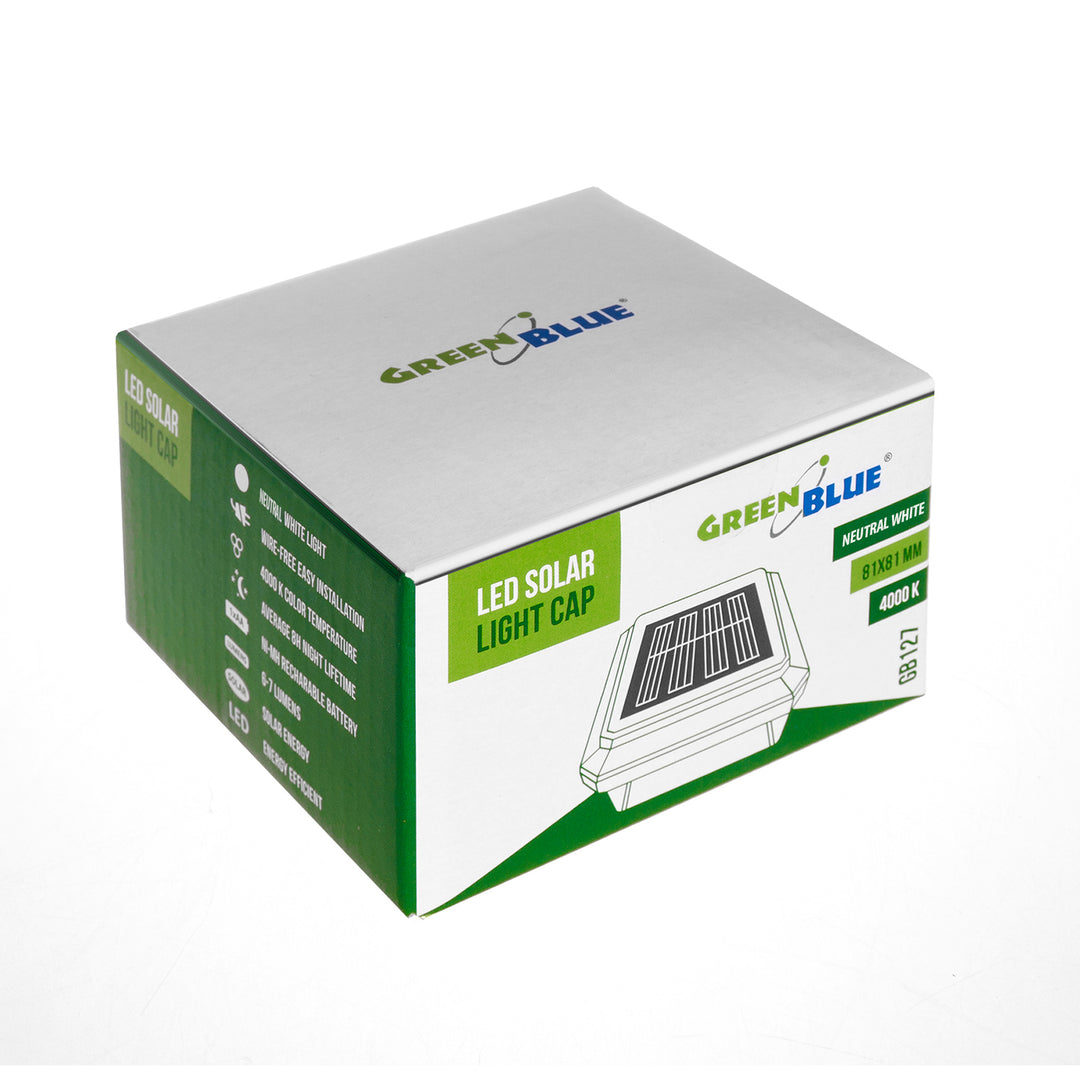GreenBlue GB127 LED solar lámpara de poste, 80x80mm, sobre dosel, 4 piezas