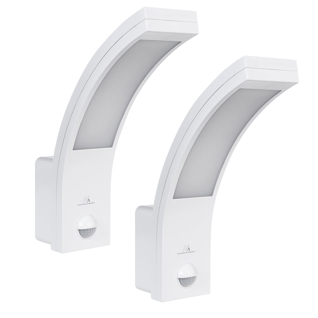 Luz de sensor de movimento LED Maclean, sensor de movimento PIR, branca, 10 W, IP54, 750 lm, branco neutro (4000 K) MCE244 W