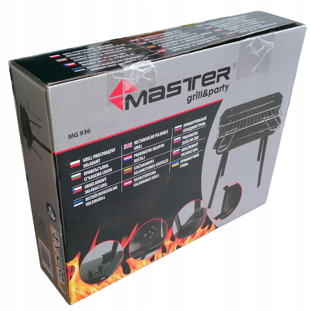Master Grill & Party parrilla de carbón, rectangular, plegable, portátil, MG936