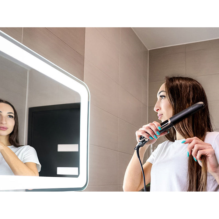 Prancha LAFE com controlo de temperatura, 35 W, revestimento cerâmico, alisadora elegante e brilhante