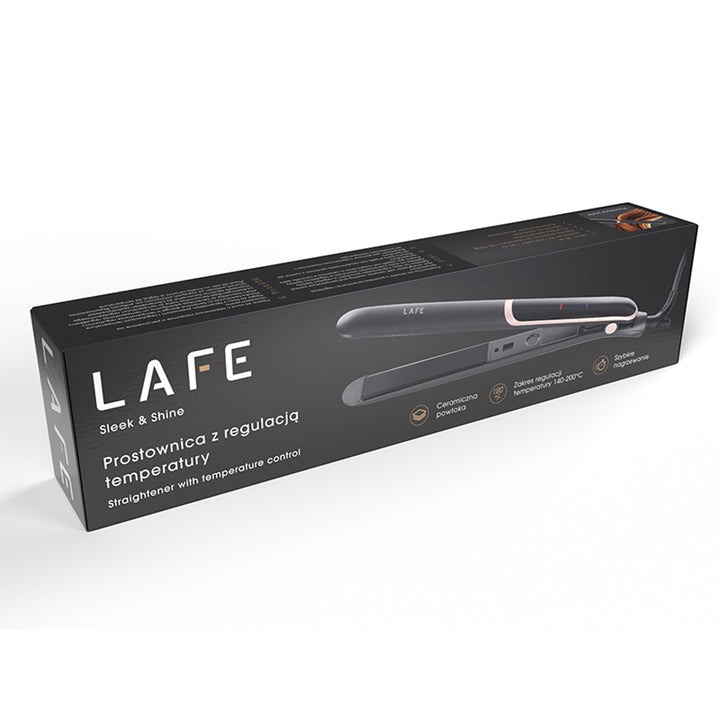 Prancha LAFE com controlo de temperatura, 35 W, revestimento cerâmico, alisadora elegante e brilhante