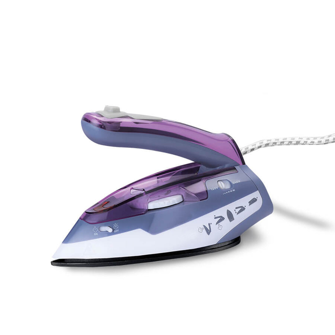 Maestro MR-317T Plancha de viaje, mango plegable, 1100 W de potencia, revestimiento antiadherente
