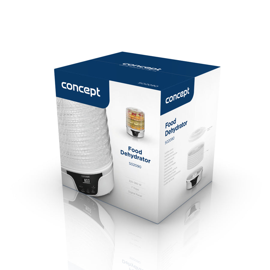 Concept Deshidratador, Secadora de setas, frutas y hierbas, 380W, 7 tamices, control digital, SO2090