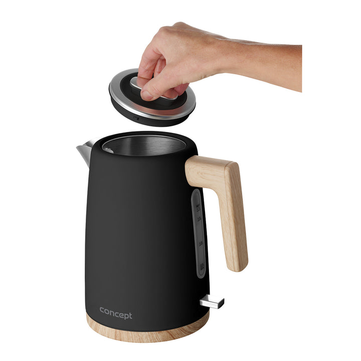 Concept ELWOOD Hervidor eléctrico, Acero inoxidable, 1,7L, Indicador de nivel de agua, RK3316