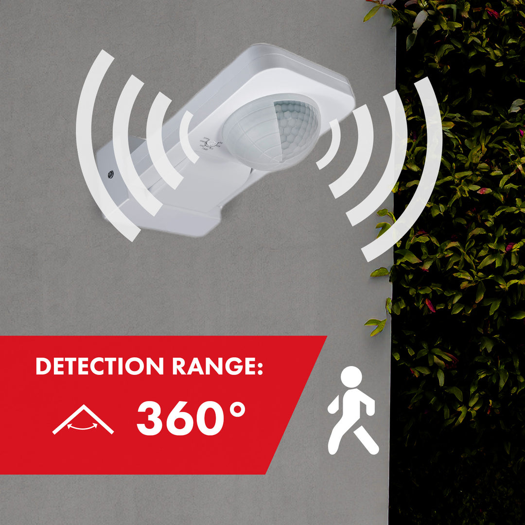 Detector de movimiento Maclean PIR, infrarrojos, IP65, max 2000W, MCE243, 2 piezas