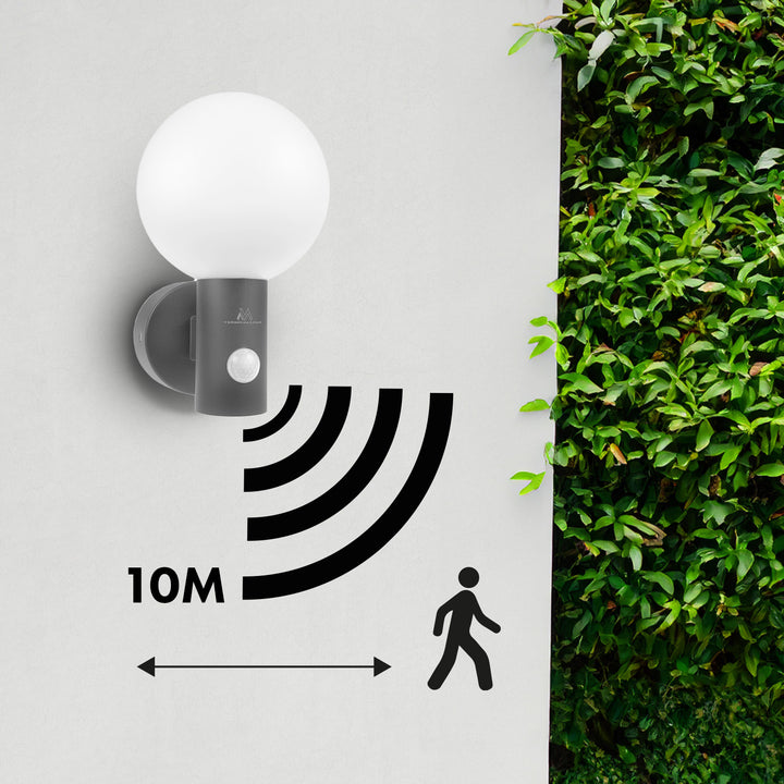 Maclean sensor de movimiento Lámpara LED, sensor de movimiento PIR, gris, 15W, IP65, 1600lm, blanco neutro (4000K) MCE515 GR, 2 piezas