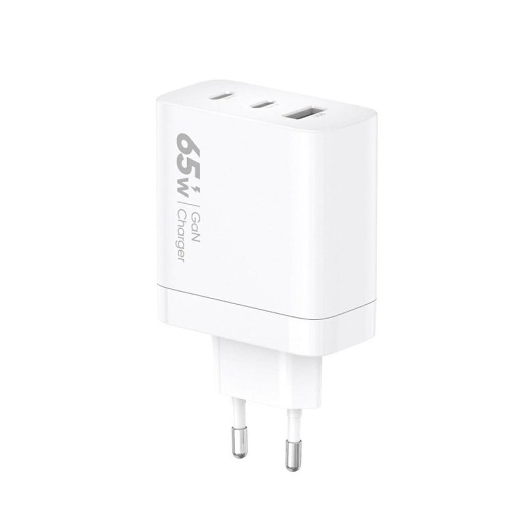 Cargador de red VIDVIE, 3A, 65W, 2x USB-C, 1x USB, cable USB-C/Iphone, PLE262