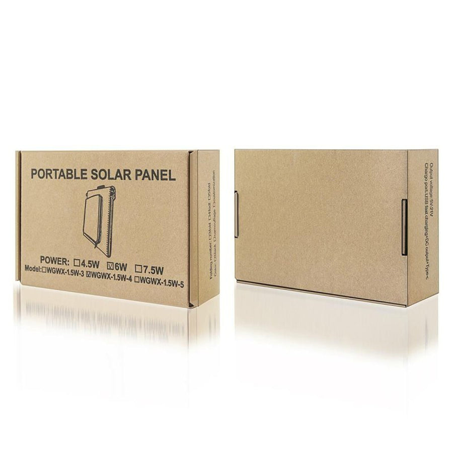 Panel solar, cargador, 6W, 1 puerto USB, negro y naranja, A01