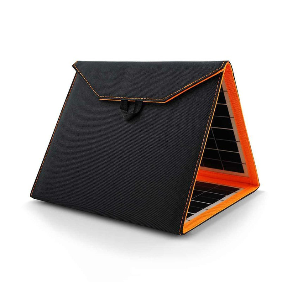 Panel solar, cargador, 15W, 1 puerto USB, negro y naranja, A04
