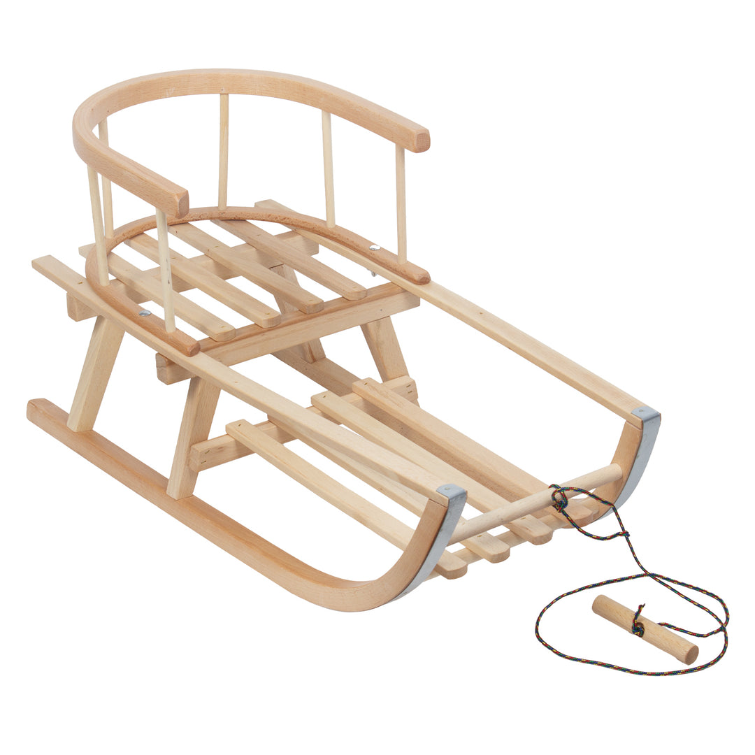 Trineo de madera GreenBlue, respaldo, asiento, cuerda, hasta 100 kg, GB159
