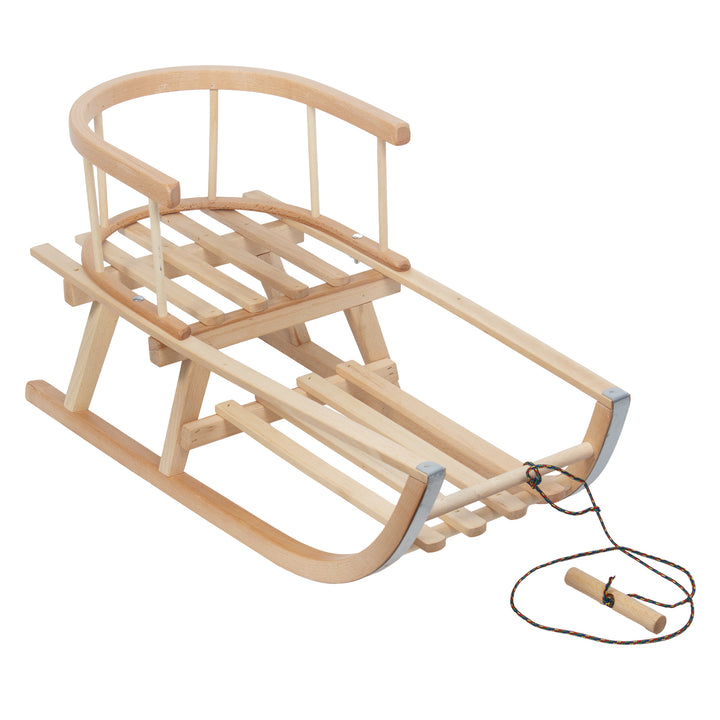 Trineo de madera GreenBlue, respaldo, asiento, cuerda, hasta 100 kg, GB159