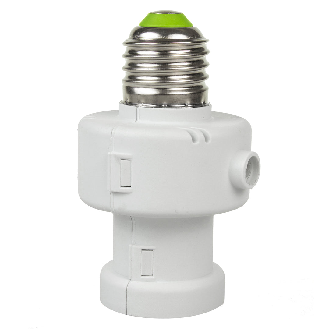 Portabombillas Maclean, E27, máx. 100W, con sensor crepuscular, temporizador, blanco, MCE21W, 2 piezas
