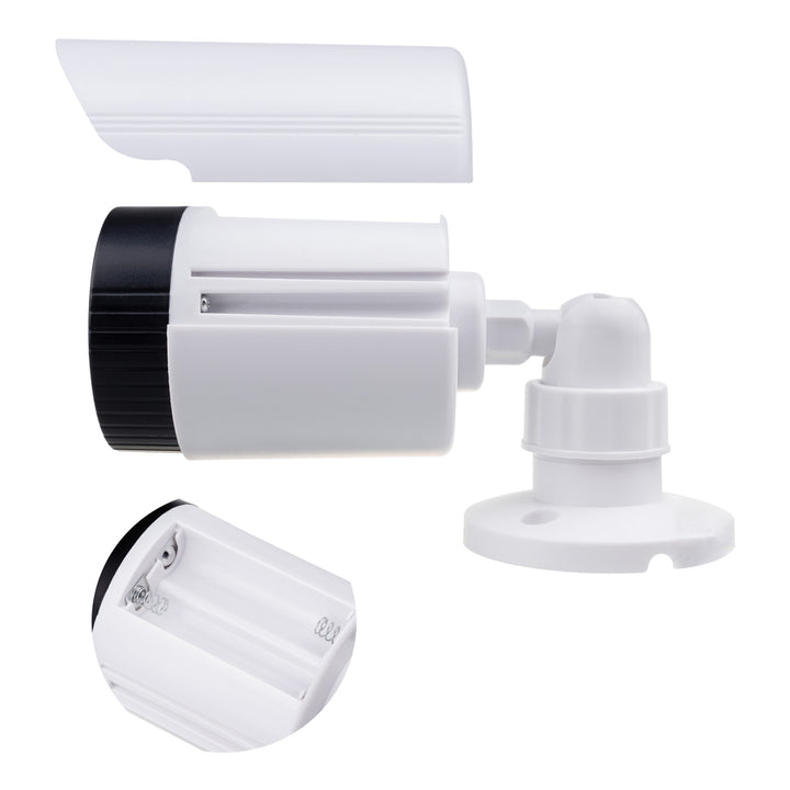 Cámara tubular falsa, diodos IR LED, blanca, alimentación 2xAA (no incluidas), ABS, IR1800 W