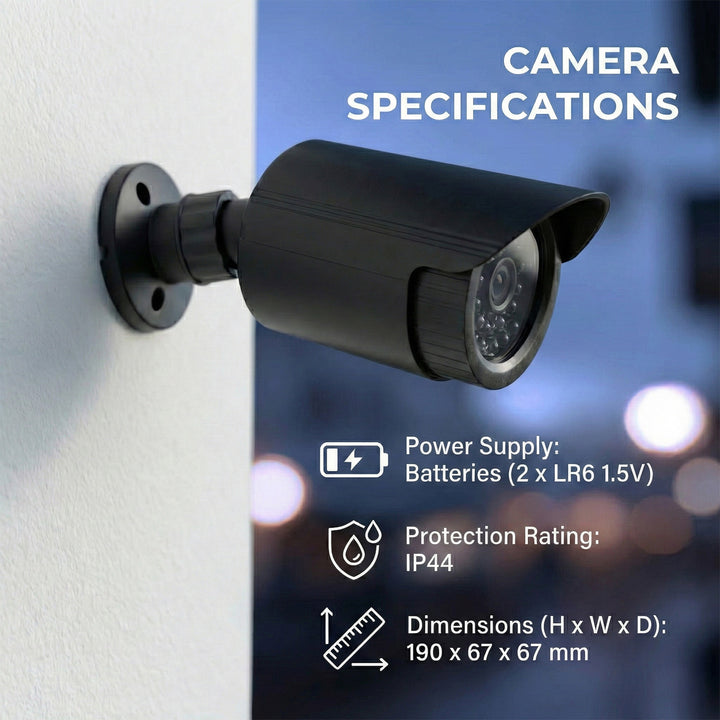 Cámara tubular falsa, diodos IR LED, negra, alimentación 2xAA (no incluidas), ABS, IR1800 B