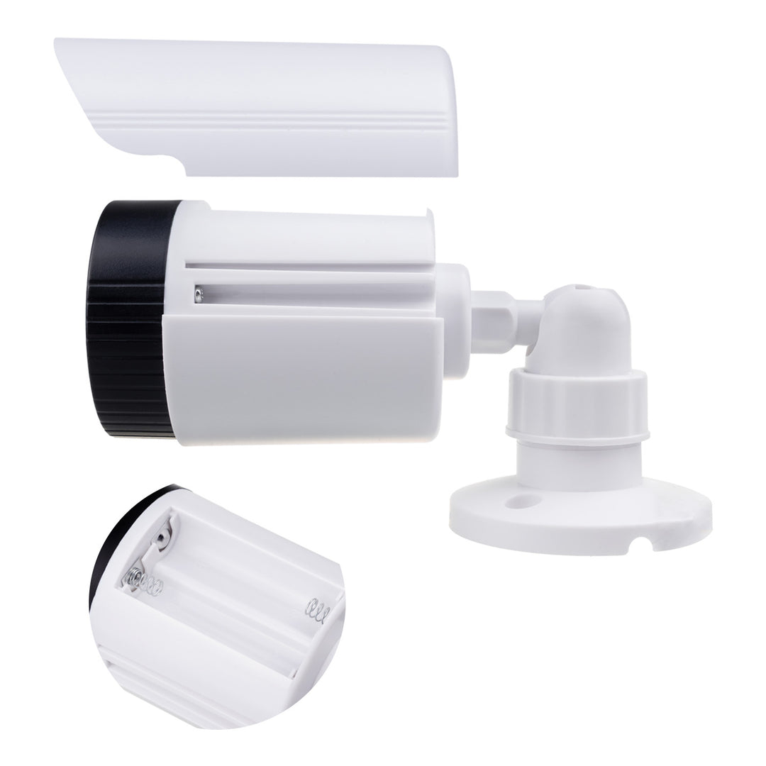 Juego de dos cámaras tubulares falsas, diodos IR LED, blancas, alimentación 2xAA (no incluidas), ABS, IR1800 WT