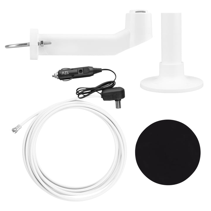 Antena omnidireccional Maclean DVB-T/T2 HEVC, activa, camper, 12V, MCTV-103