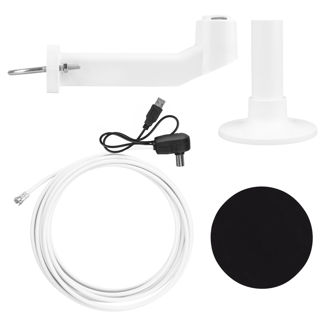 Antena omnidireccional Maclean DVB-T/T2 HEVC, activa, camper, fijación central por cable, MCTV-104