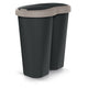 Papelera Compacta R Duo, marrón/negro, capacidad 40L, un compartimento, dos tapas, NDRF40-WG5C_S411