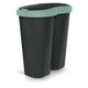 Papelera Compacta R Duo, verde/negro, capacidad 40L, un compartimento, dos tapas, NDRF40-5575C_S411