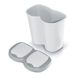 Papelera Compacta B Duo, gris/gris ceniza, capacidad 40L, un compartimento, dos tapas, versión para montaje en pared, NDBS40-429U_427C