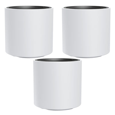 Maceta HEOS resistente a heladas, blanca, con inserto, capacidad 31L, mate, DBHER470, 3 piezas
