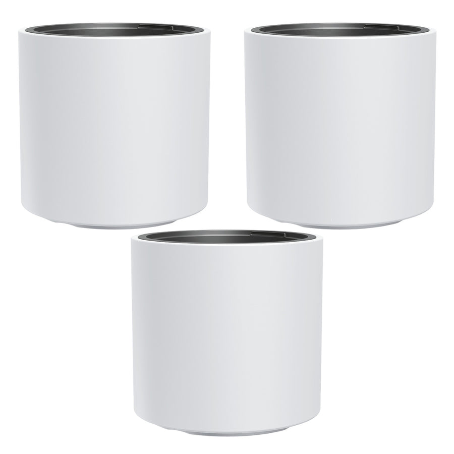 Maceta HEOS resistente a heladas, blanca, con inserto, capacidad 31L, mate, DBHER470, 3 piezas
