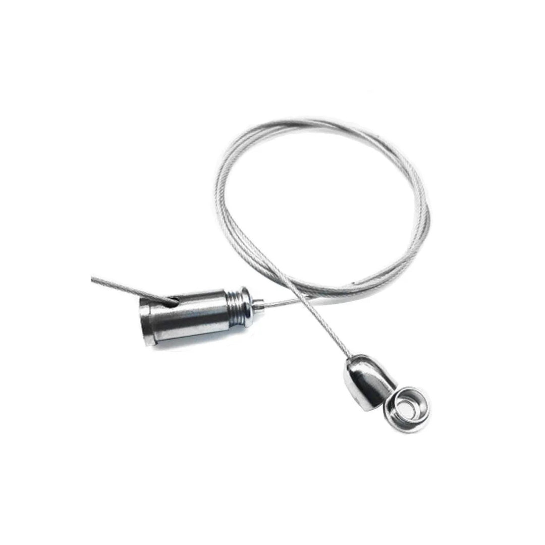 Kit de montaje en techo para tubos radiantes Cronos, longitud del cable 1 m, en acero inoxidable