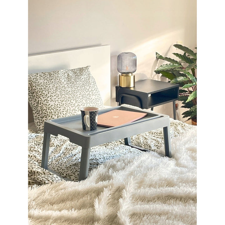 Práctica mesa plegable, portátil, para cama de jardín, bandeja de desayuno, color capuchino, 56120722