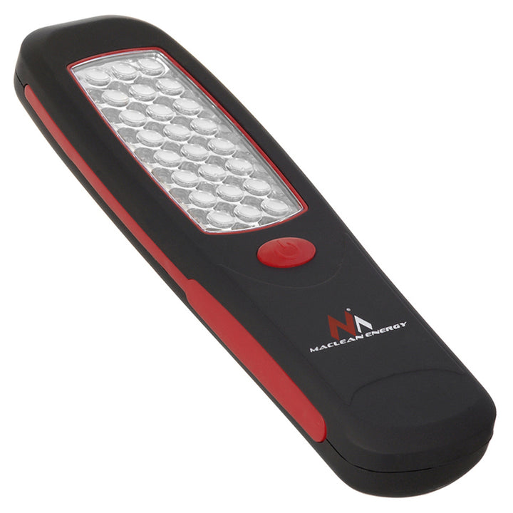 Lámpara de taller Maclean con 24 LED, imán, gancho, 3 pilas AA, MCE03 + 3 pilas Varta Industrial LR6/AA R-06