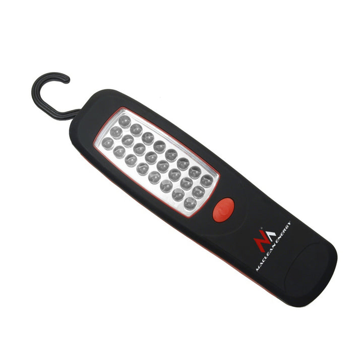 Lámpara de taller Maclean con 24 LED, imán, gancho, 3 pilas AA, MCE03 + 3 pilas Varta Industrial LR6/AA R-06