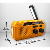 Radio solar Adler, batería recargable de 1200 mAh, linterna, manivela, AD 1197