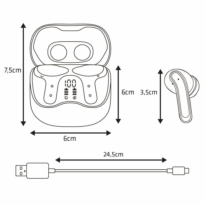 Auriculares inalámbricos Audiocore, híbridos ANC, ENC, 6 micrófonos, estuche de carga, Tuya, AC591 PRO
