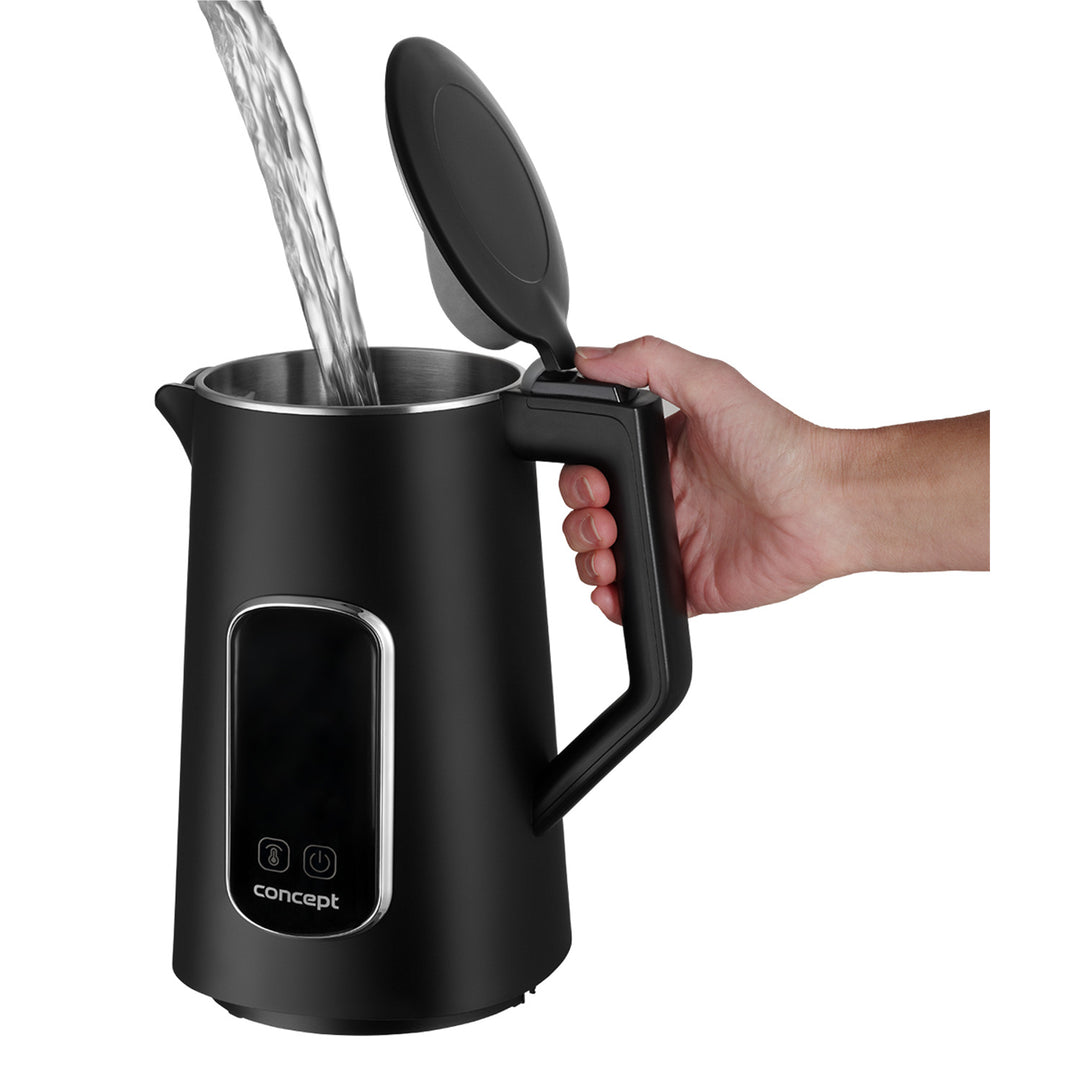 Concept RK3385 Hervidor eléctrico, 1,7L, control de temperatura, pantalla LED, superficie Cool touch, indicador de nivel de agua