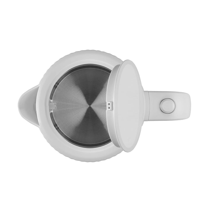 Concept RK2390 Hervidor eléctrico de plástico, 1,7L, diseño estriado, triple sistema de seguridad, filtro de sedimentos, indicador de nivel de agua, blanco