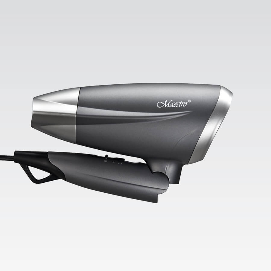 Secador de pelo Maestro, potencia 1400W, mango plegable, 2 velocidades de aire, concentrador, MR-207