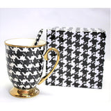 Taza Pepite Oro Mango Base Cuchara Porcelana Exclusiva, Reina Isabel