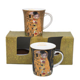 Gustav Klimt Kiss tazas negro y marrón 400ml, Reina Isabel